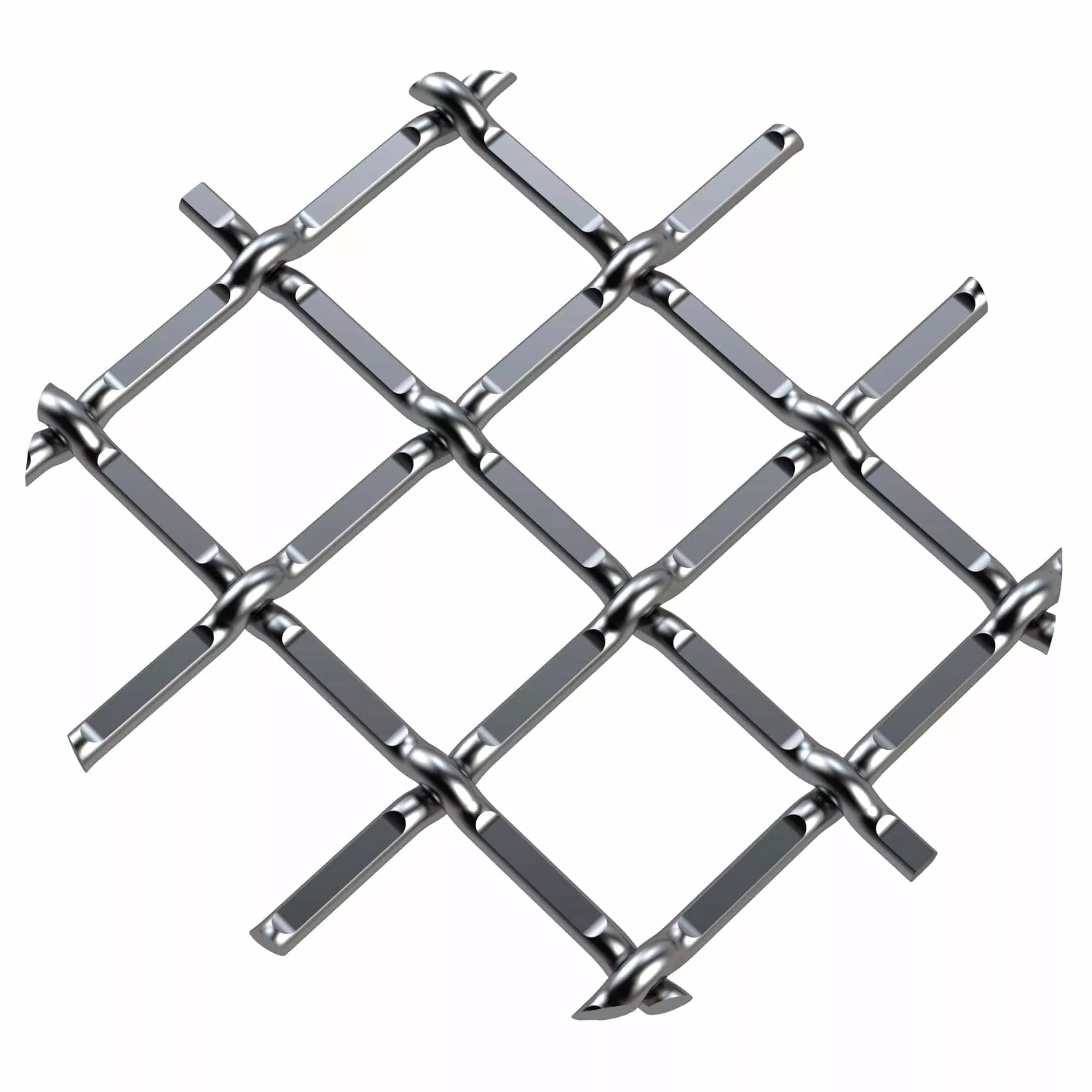.5" Round Single Diamond Decorative Grille - Satin Nickel, 36" W x 48"