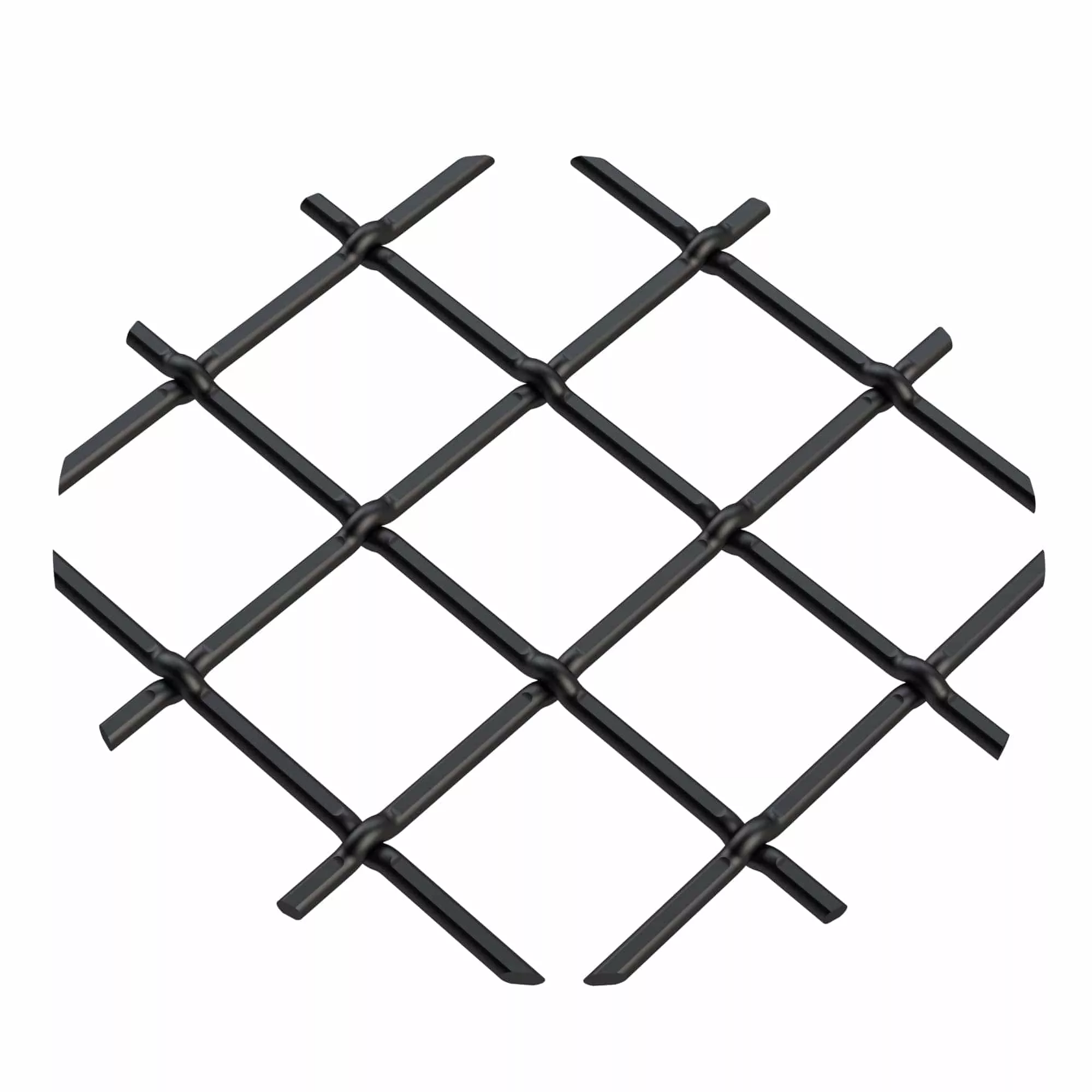 .75" Multi-Crimp Single Diamond Decorative Grille - Flat Black, 36" W
