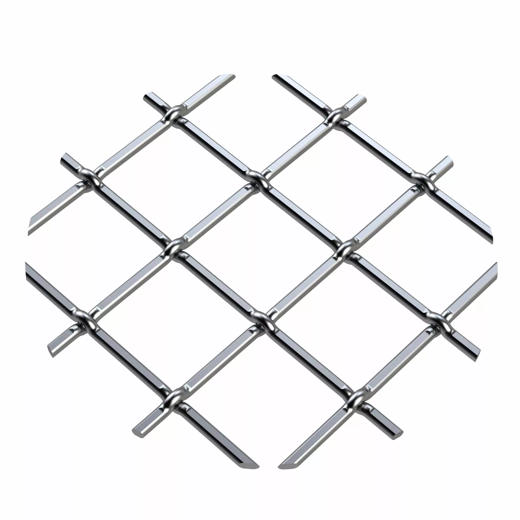 .75" Multi-Crimp Single Diamond Decorative Grille - Satin Nickel, 36"