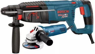 Bosch 11255VSR-GWS8 1 In. SDS-plus Bulldog Xtreme Rotary Hammer With 4.5 In. Small Angle Grinder
