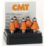 CMT 836.501.11 5-Pc Chamfer Bit Set, 1/2'' Shank
