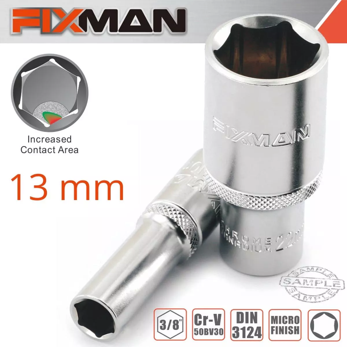 Fixman 3/8' Drive Deep Socket 13mm