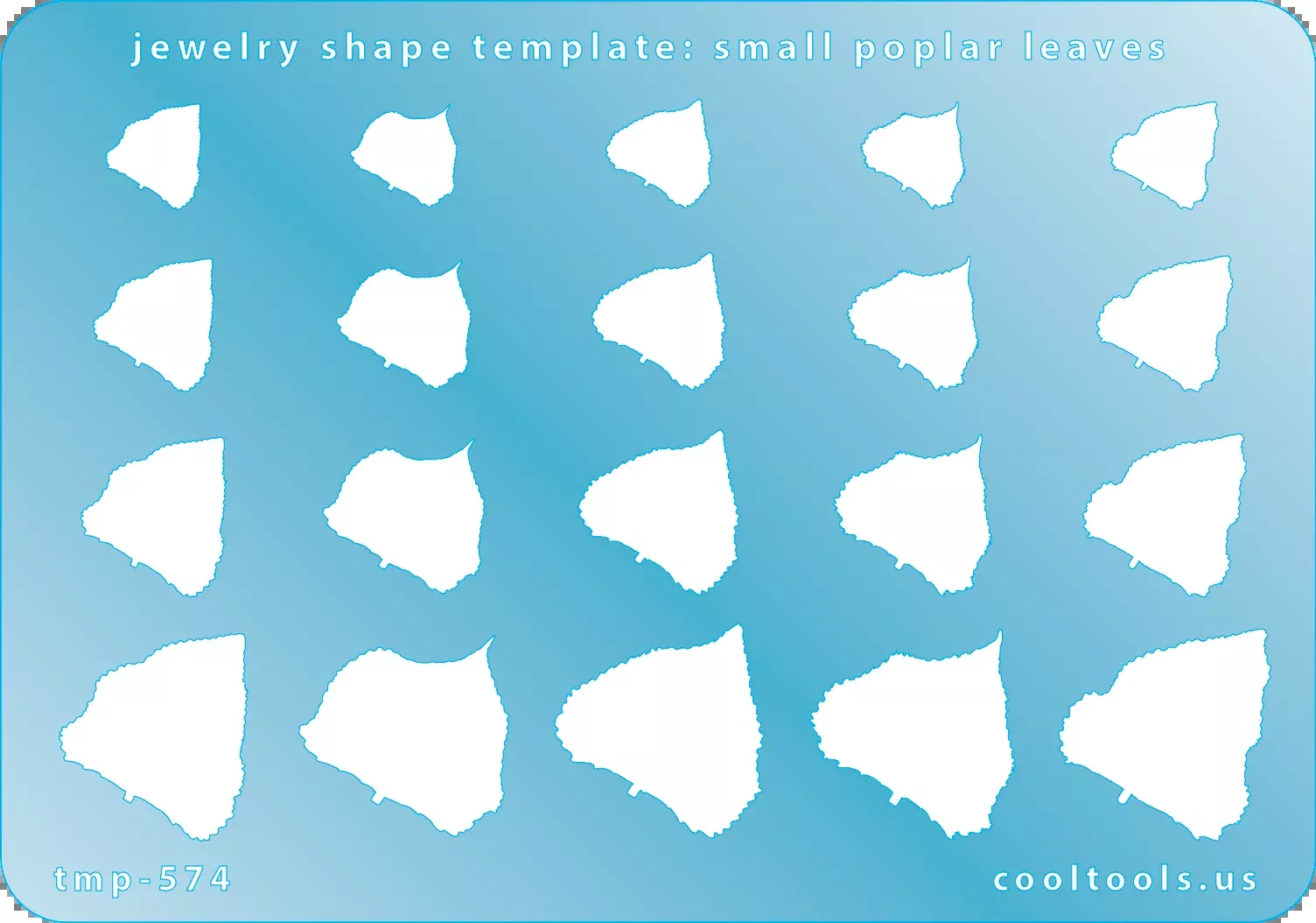 Jewelry Shape Template - Small Poplar Leaves