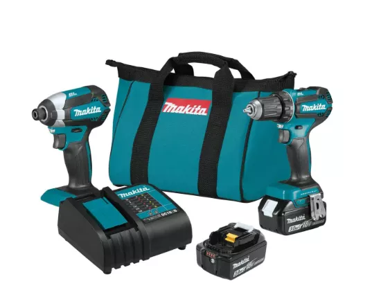 Makita 2-Tool Compact Drill/Driver & Impact Driver Cordless Tool Combo Kit