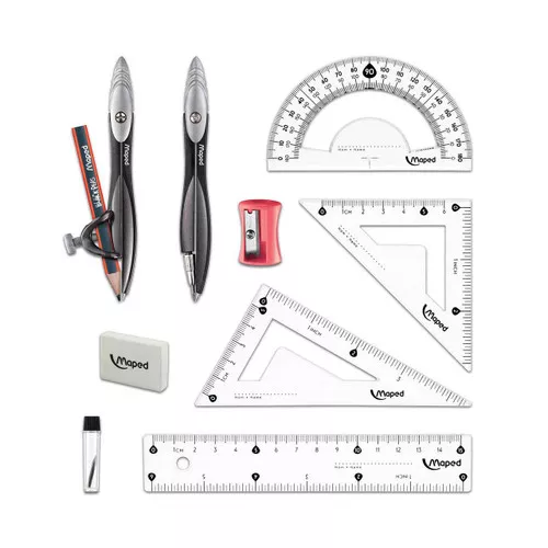 Maped Study Compass & Geometry Set, 10-Piece
