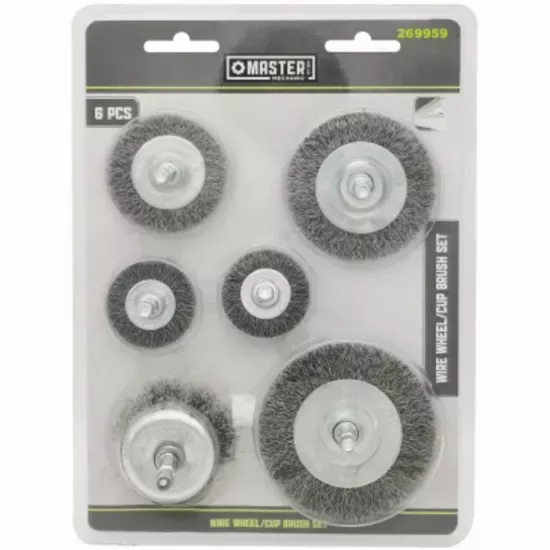 Master Mechanic Wire Wheel Set, 6-pc