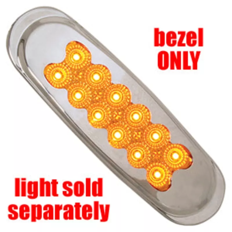 "Matrix" chrome plastic bezel for Spyder Peterbilt-style LED light