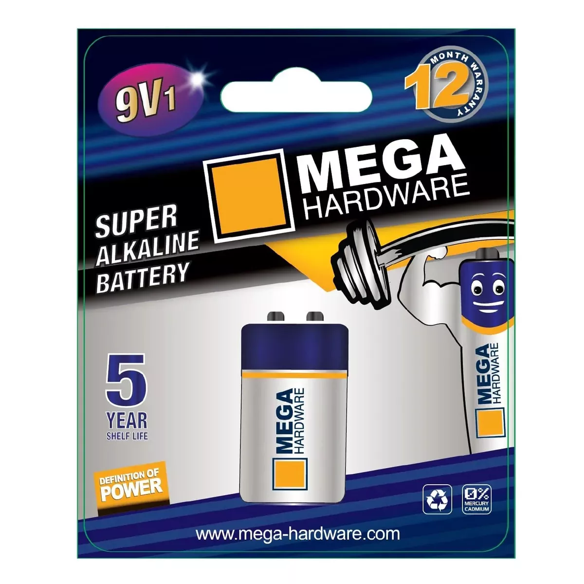 Mega Super Batteries - 1 piece - (9V1)