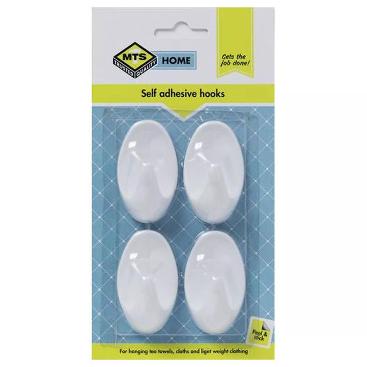 Mts Home Large Oval Hook White 4Pc