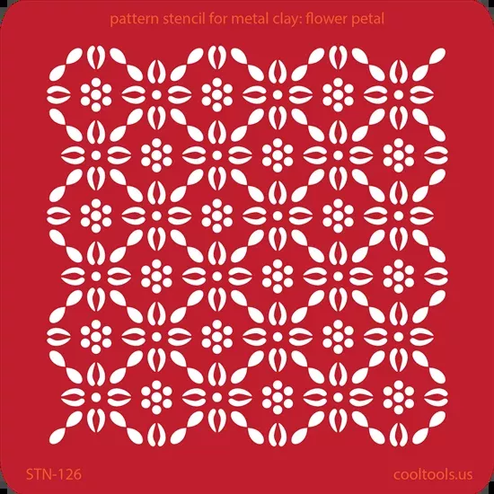 Pattern Stencil for Metal Clay - Flower Petal