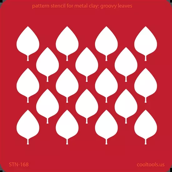 Pattern Stencil for Metal Clay - Groovy Leaves