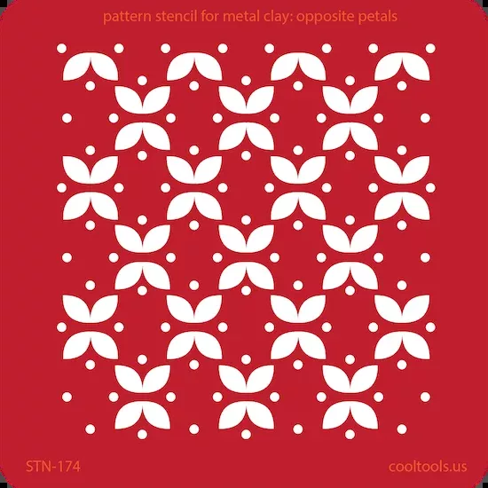 Pattern Stencil for Metal Clay - Opposite Petals
