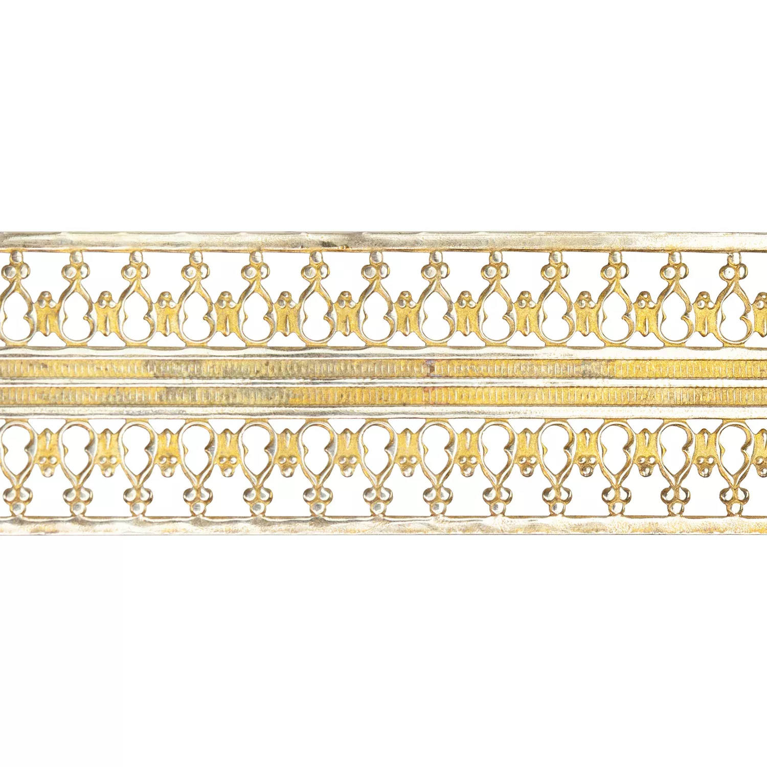 Patterned Wire - Brass - Beaded Ribbon 26 gauge Dead Soft - 6" Min
