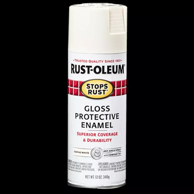 Rust-Oleum Stops Rust Spray Paint, 12 oz, Gloss Canvas White