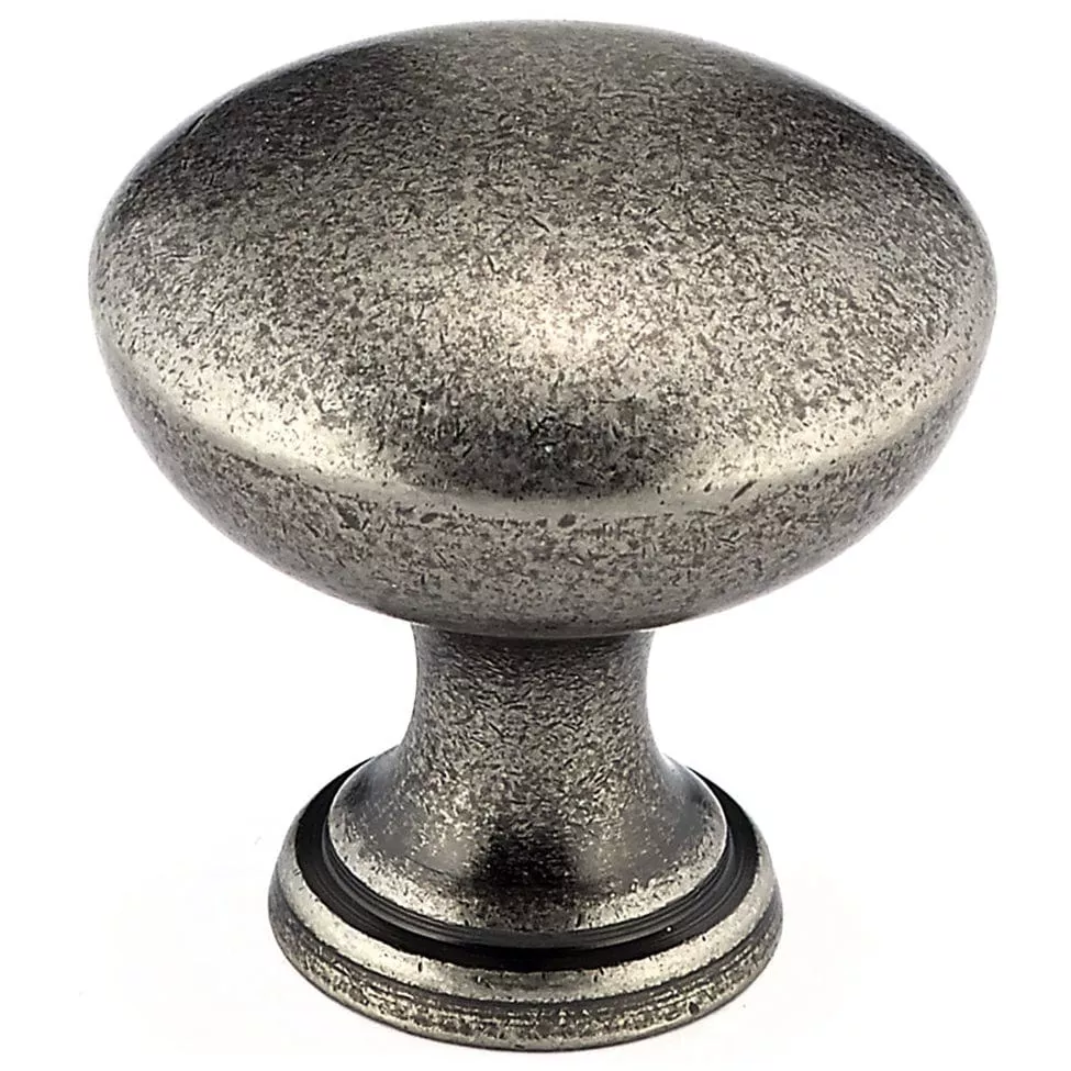 Traditional Knob, 1-3/16" D, Pewter