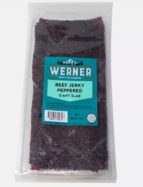 Werner Beef Jerky Slab 10 Count Giant Jerky Slab Peppered