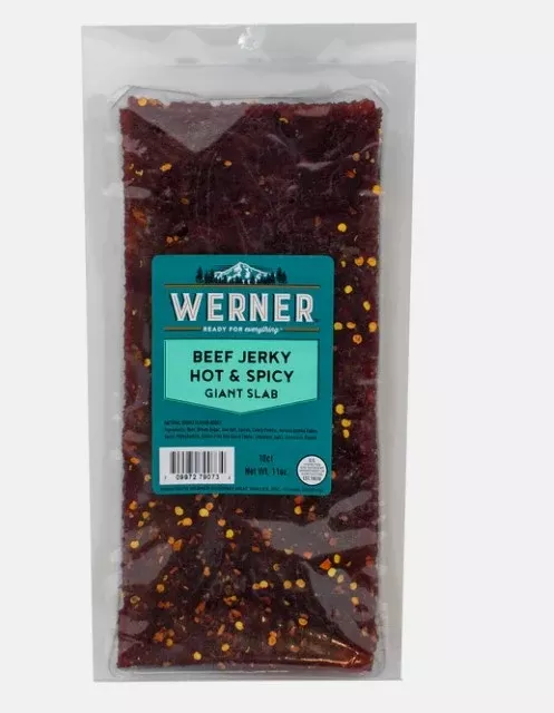 Werner Jerky 10 Count Hot & Spicy Giant Slab